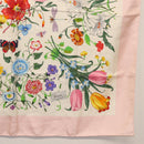 GUCCI Flora Scarf Silk Pink Auth yk20048-10