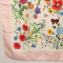 GUCCI Flora Scarf Silk Pink Auth yk20048-8
