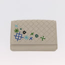 BOTTEGAVENETA INTRECCIATO Card Case Leather 2 Set White Auth yk20050-11