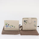 BOTTEGAVENETA INTRECCIATO Card Case Leather 2 Set White Auth yk20050-19