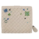 BOTTEGAVENETA INTRECCIATO Card Case Leather 2 Set White Auth yk20050-3