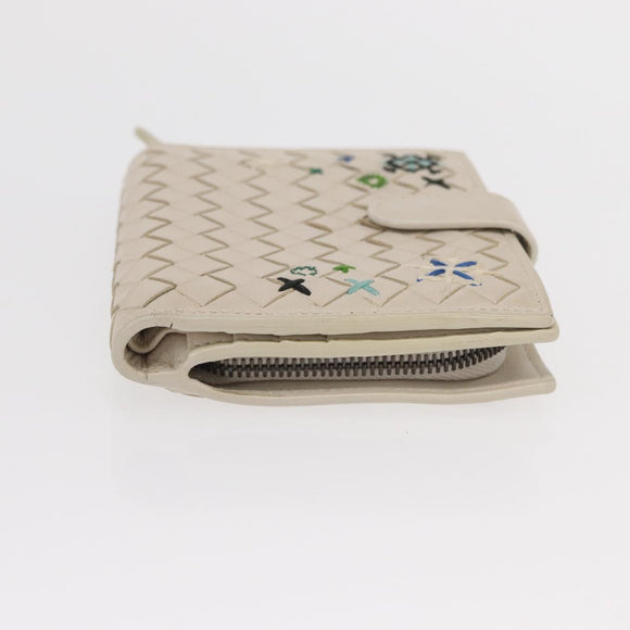 BOTTEGAVENETA INTRECCIATO Card Case Leather 2 Set White Auth yk20050