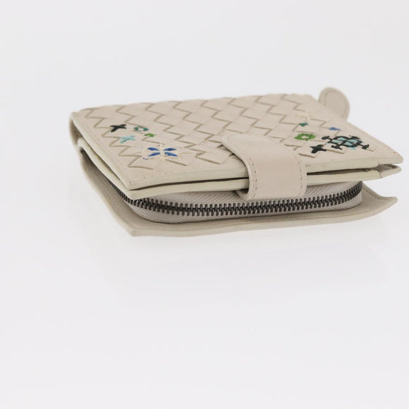 BOTTEGAVENETA INTRECCIATO Card Case Leather 2 Set White Auth yk20050