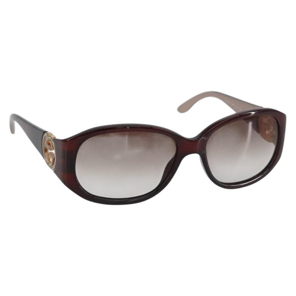 GUCCI Interlocking Sunglasses Plastic Red Auth yk20051