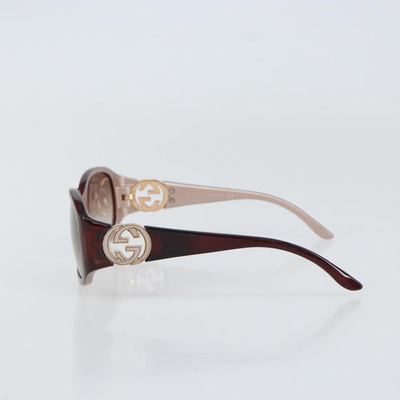 GUCCI Interlocking Sunglasses Plastic Red Auth yk20051