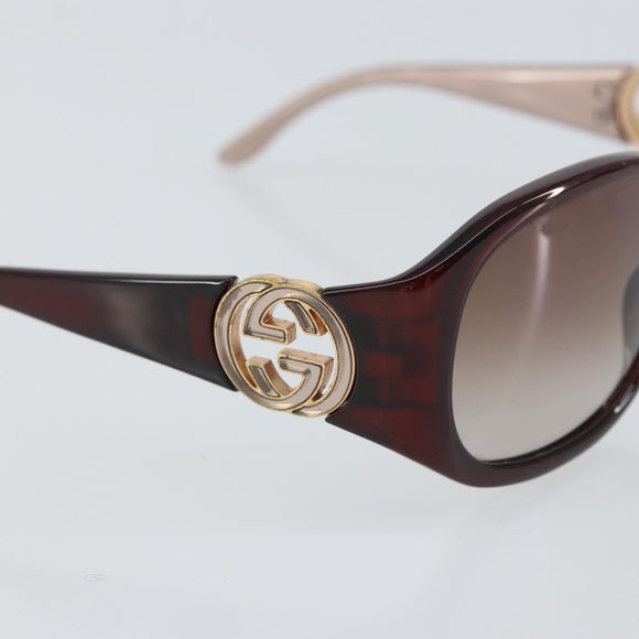 GUCCI Interlocking Sunglasses Plastic Red Auth yk20051
