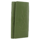 SAINT LAURENT Cassandra Key Case Leather Green Gold Auth yk20053-1