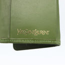 SAINT LAURENT Cassandra Key Case Leather Green Gold Auth yk20053-17
