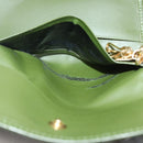 SAINT LAURENT Cassandra Key Case Leather Green Gold Auth yk20053-11