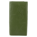 SAINT LAURENT Cassandra Key Case Leather Green Gold Auth yk20053-2