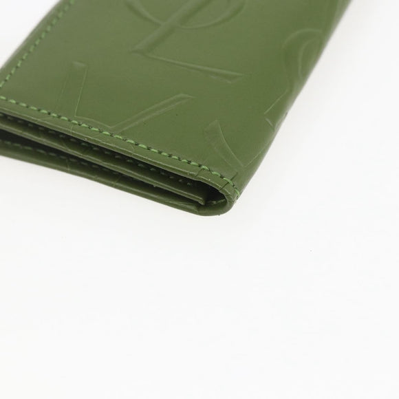 SAINT LAURENT Cassandra Key Case Leather Green Gold Auth yk20053