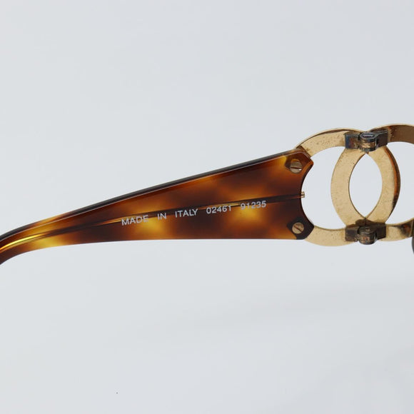 CHANEL COCO Mark Sunglasses plastic Brown CC Auth yk20054