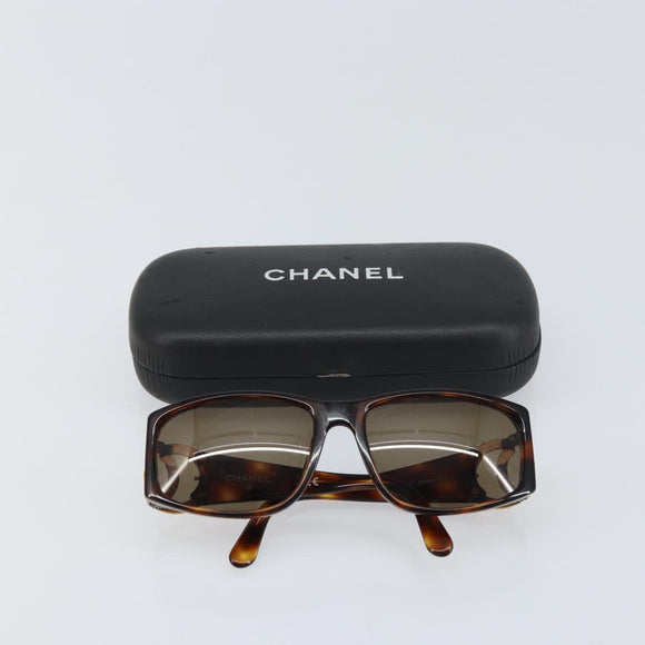 CHANEL COCO Mark Sunglasses plastic Brown CC Auth yk20054