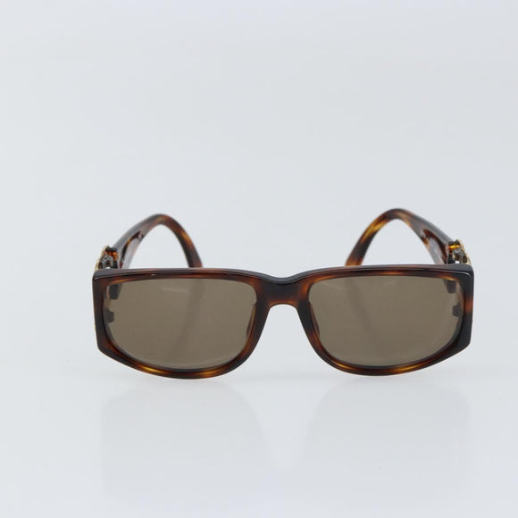 CHANEL COCO Mark Sunglasses plastic Brown CC Auth yk20054
