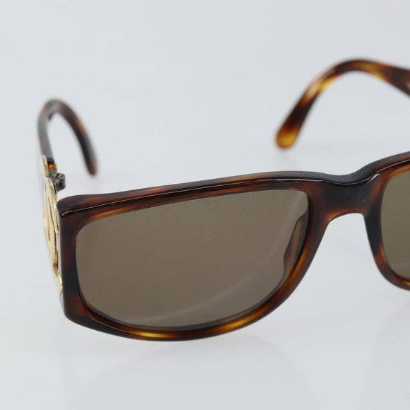 CHANEL COCO Mark Sunglasses plastic Brown CC Auth yk20054
