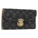 LOUIS VUITTON Denim Portefeuille Amelia Wallet Black M95512 Auth yk20055-1