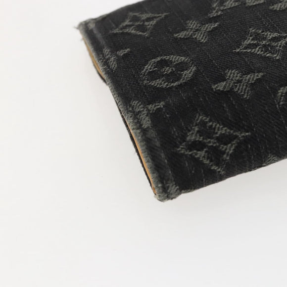 LOUIS VUITTON Denim Portefeuille Amelia Wallet Black M95512 Auth yk20055