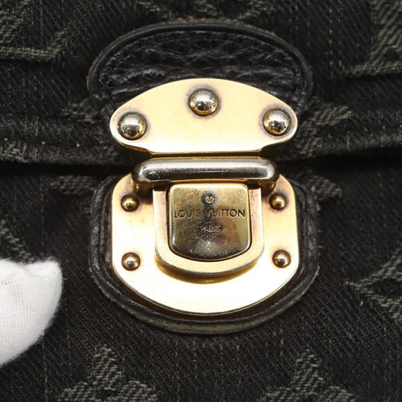 LOUIS VUITTON Denim Portefeuille Amelia Wallet Black M95512 Auth yk20055
