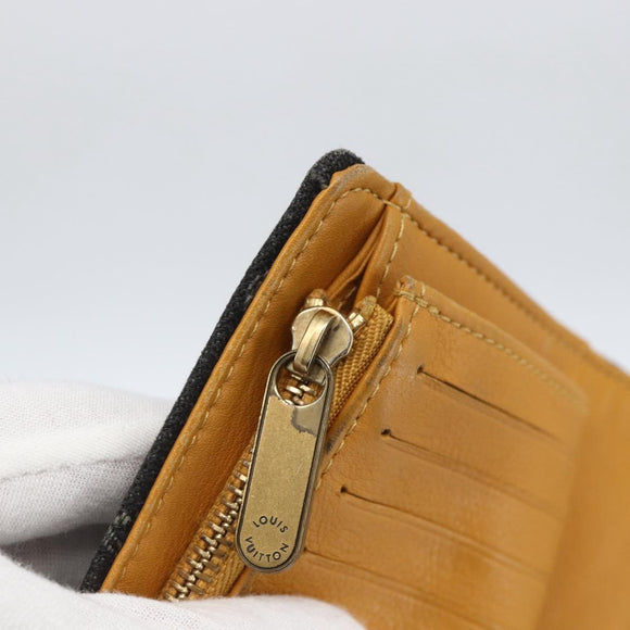 LOUIS VUITTON Denim Portefeuille Amelia Wallet Black M95512 Auth yk20055