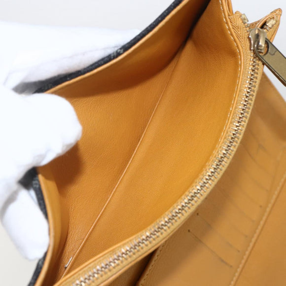 LOUIS VUITTON Denim Portefeuille Amelia Wallet Black M95512 Auth yk20055