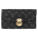 LOUIS VUITTON Denim Portefeuille Amelia Wallet Black M95512 Auth yk20055-13