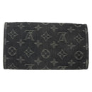 LOUIS VUITTON Denim Portefeuille Amelia Wallet Black M95512 Auth yk20055-2