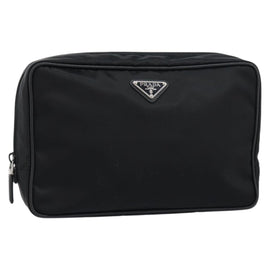 PRADA Shoulder Bag Nylon Black Silver Auth yk20057V