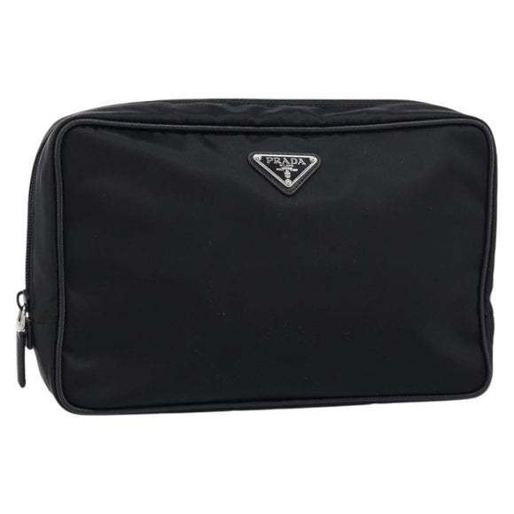 PRADA Shoulder Bag Nylon Black Silver Auth yk20057V