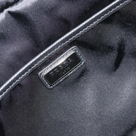 PRADA Shoulder Bag Nylon Black Silver Auth yk20057V