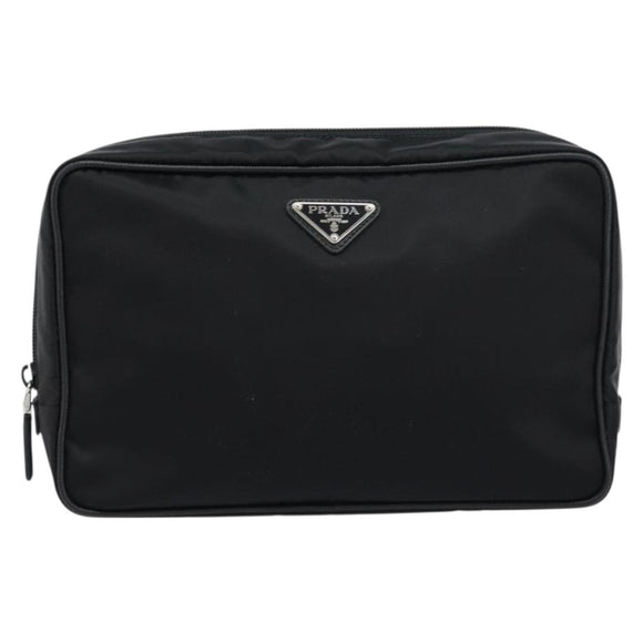 PRADA Shoulder Bag Nylon Black Silver Auth yk20057V