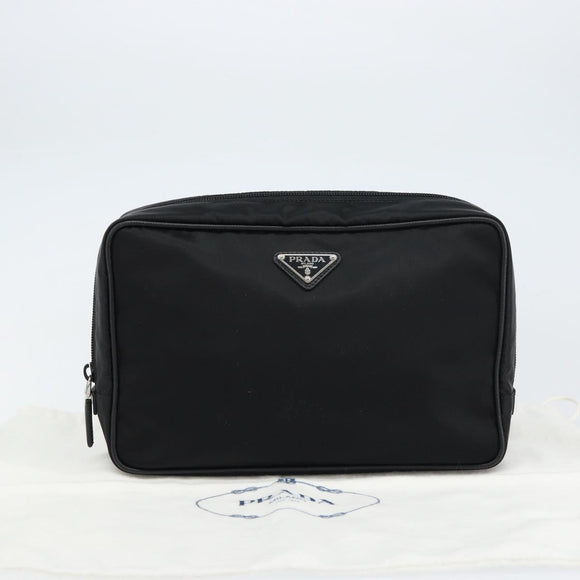 PRADA Shoulder Bag Nylon Black Silver Auth yk20057V