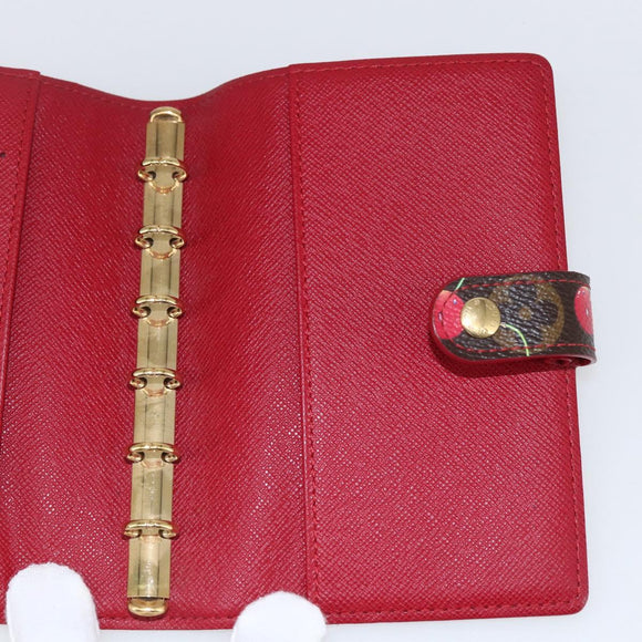 LOUIS VUITTON Cherry Agenda PM Day Planner Cover Red R21023 LV Auth yk20058V