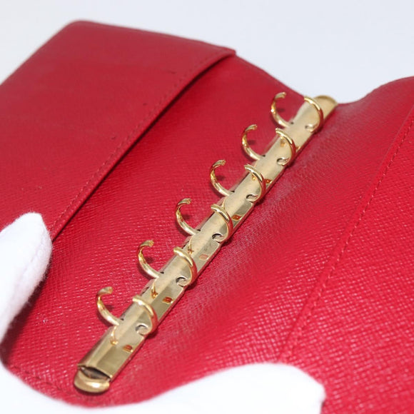 LOUIS VUITTON Cherry Agenda PM Day Planner Cover Red R21023 LV Auth yk20058V