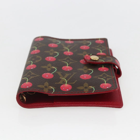 LOUIS VUITTON Cherry Agenda PM Day Planner Cover Red R21023 LV Auth yk20058V