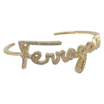 Salvatore Ferragamo Bangle Bracelet metal Gold Tone Auth yk20060