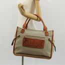 Chloe Harley Hand Bag Canvas Leather Beige Brown gold Auth yk20068V-25