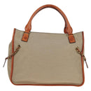 Chloe Harley Hand Bag Canvas Leather Beige Brown gold Auth yk20068V-2
