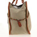 Chloe Harley Hand Bag Canvas Leather Beige Brown gold Auth yk20068V-3