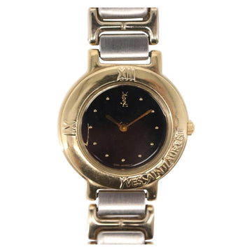 SAINT LAURENT Watches metal Silver Gold 229789Y Auth yk20073