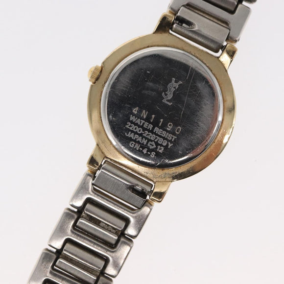 SAINT LAURENT Watches metal Silver Gold 229789Y Auth yk20073
