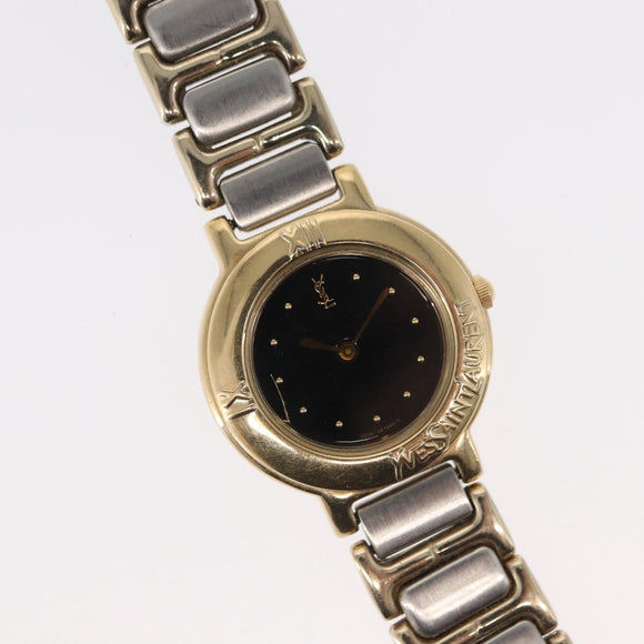 SAINT LAURENT Watches metal Silver Gold 229789Y Auth yk20073