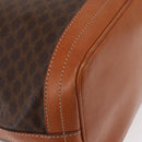 CELINE Macadam Canvas Shoulder Bag PVC Leather Brown Gold Auth yk20076V-16