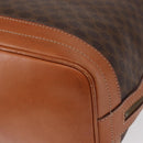 CELINE Macadam Canvas Shoulder Bag PVC Leather Brown Gold Auth yk20076V-17