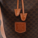 CELINE Macadam Canvas Shoulder Bag PVC Leather Brown Gold Auth yk20076V-19