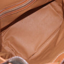 CELINE Macadam Canvas Shoulder Bag PVC Leather Brown Gold Auth yk20076V-10