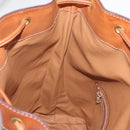 CELINE Macadam Canvas Shoulder Bag PVC Leather Brown Gold Auth yk20076V-22