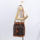 CELINE Macadam Canvas Shoulder Bag PVC Leather Brown Gold Auth yk20076V-24