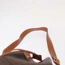 CELINE Macadam Canvas Shoulder Bag PVC Leather Brown Gold Auth yk20076V-8