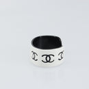 CHANEL Bangle COCO Mark Bracelet plastic White Black CC Auth yk20078V-4
