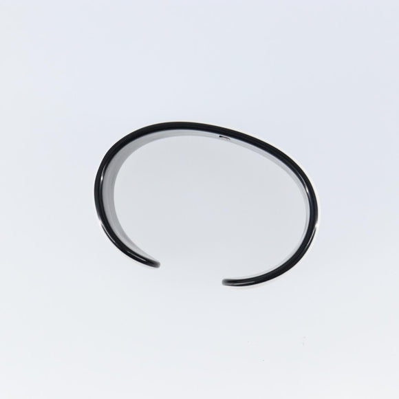 CHANEL Bangle COCO Mark Bracelet plastic White Black CC Auth yk20078V